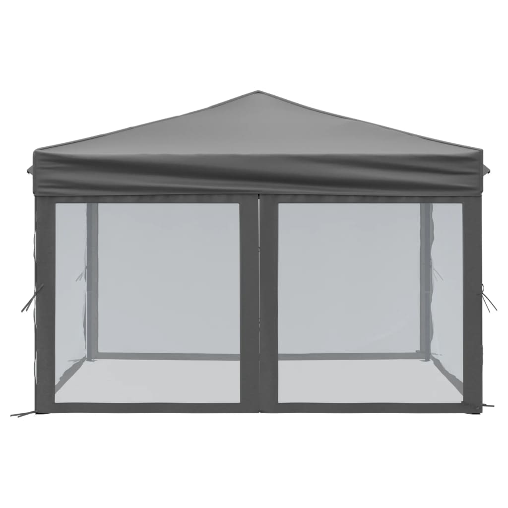 Partytent inklapbaar met zijwanden 3x3 m antracietkleurig