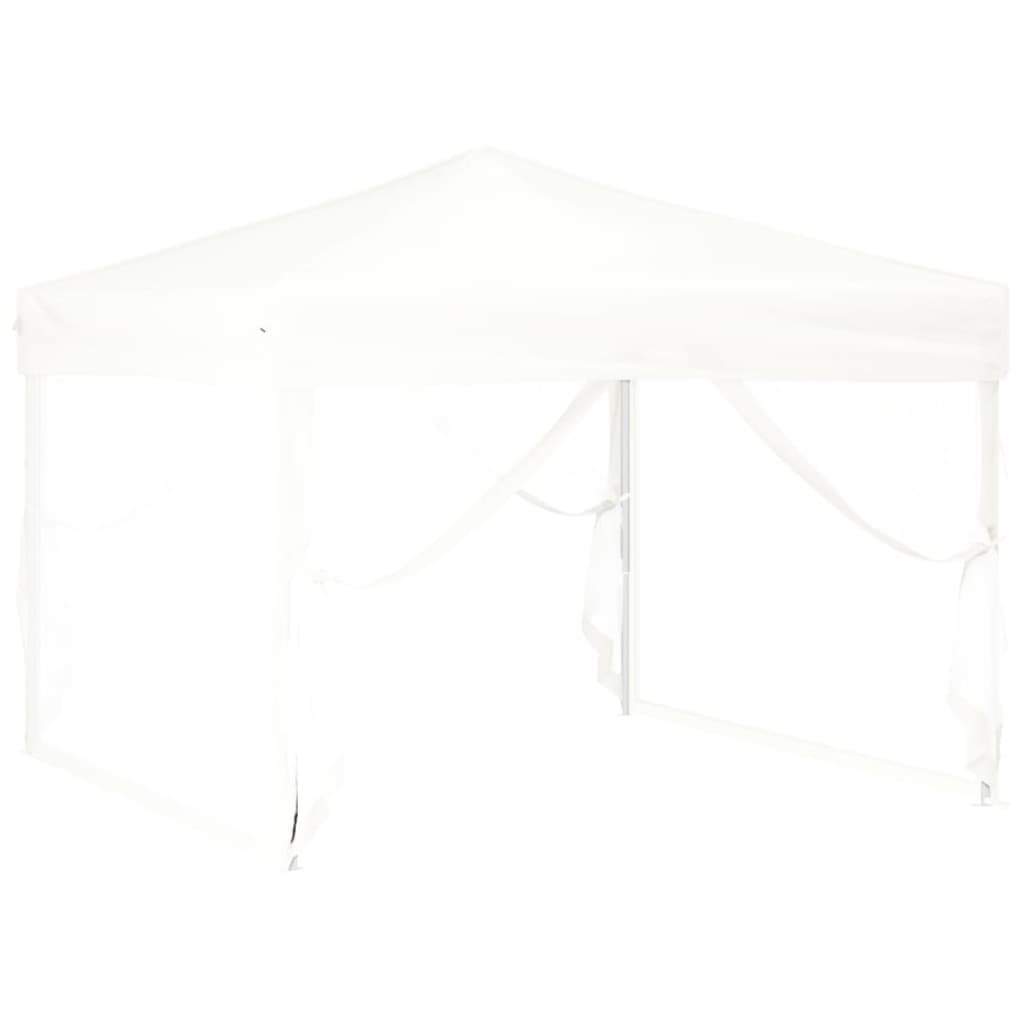 Partytent Inklapbaar Met Zijwanden 3 x 3 m Wit