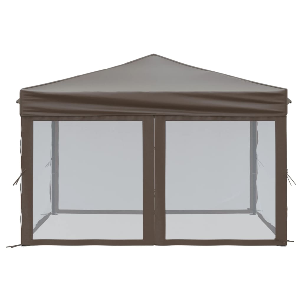 Partytent inklapbaar met zijwanden 3x3 m taupe