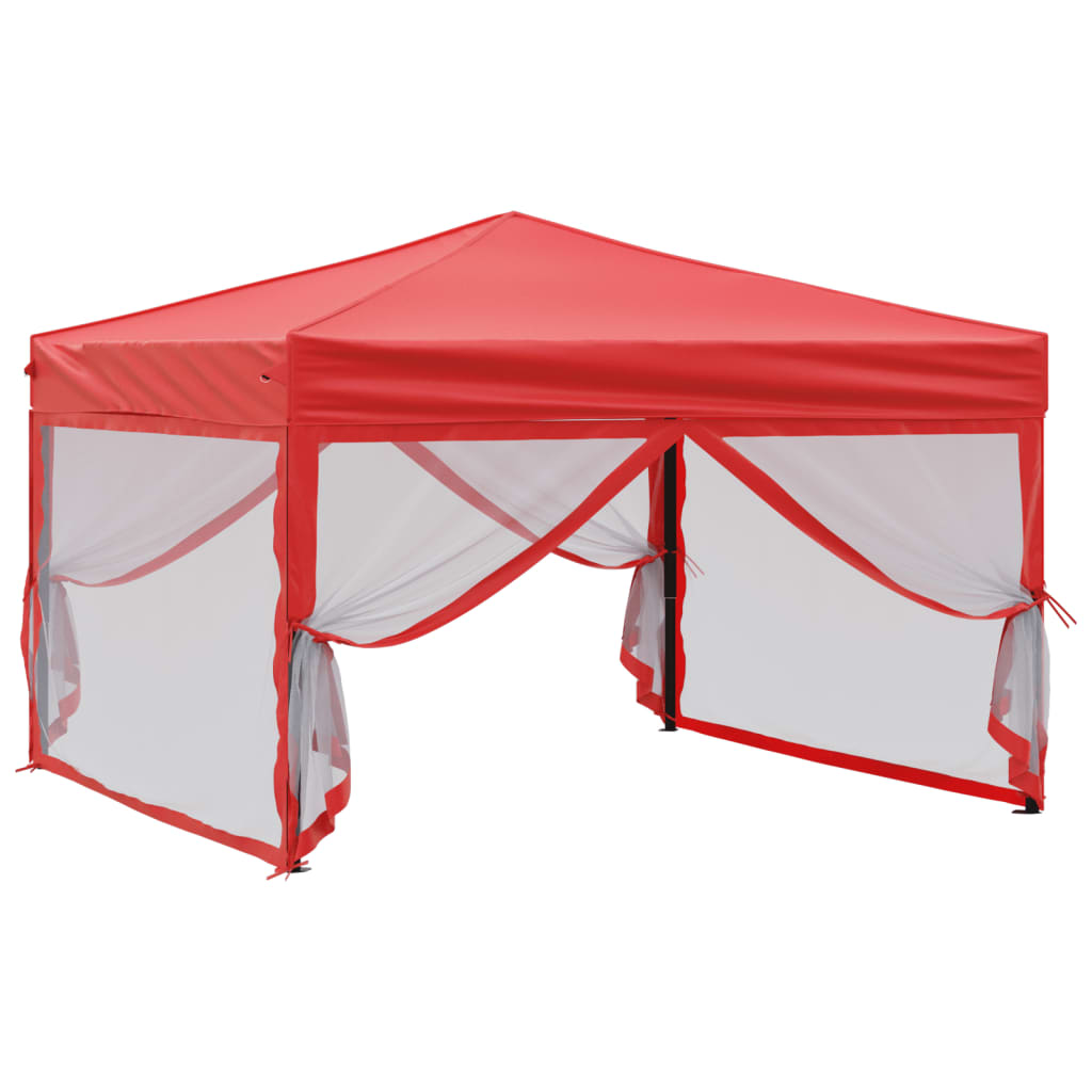 Partytent inklapbaar met zijwanden 3x3 m rood