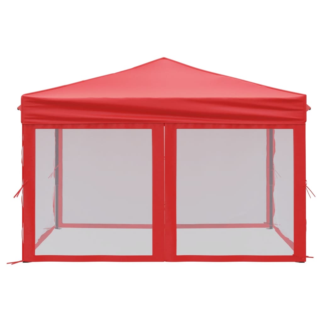 Partytent inklapbaar met zijwanden 3x3 m rood