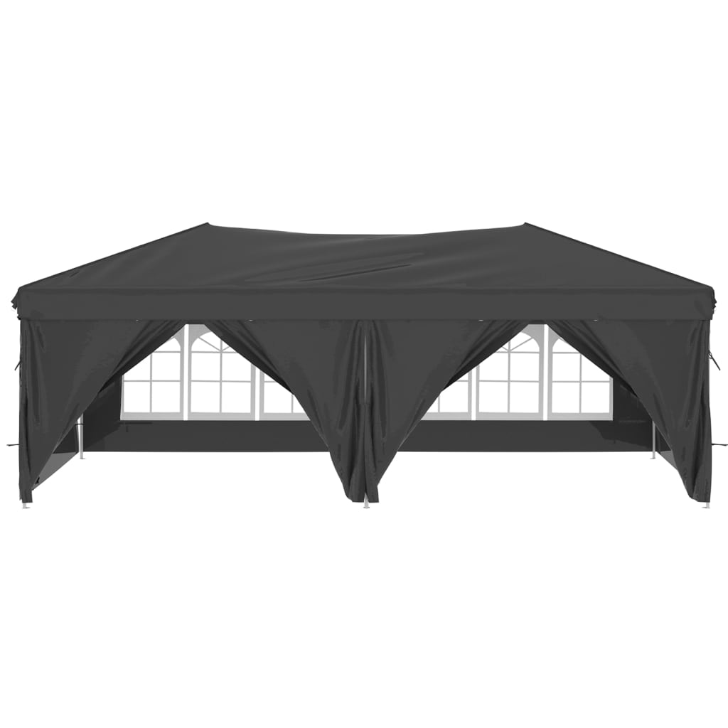 Partytent Inklapbaar Met Zijwanden Kleurig 3 x 6 m Antraciet