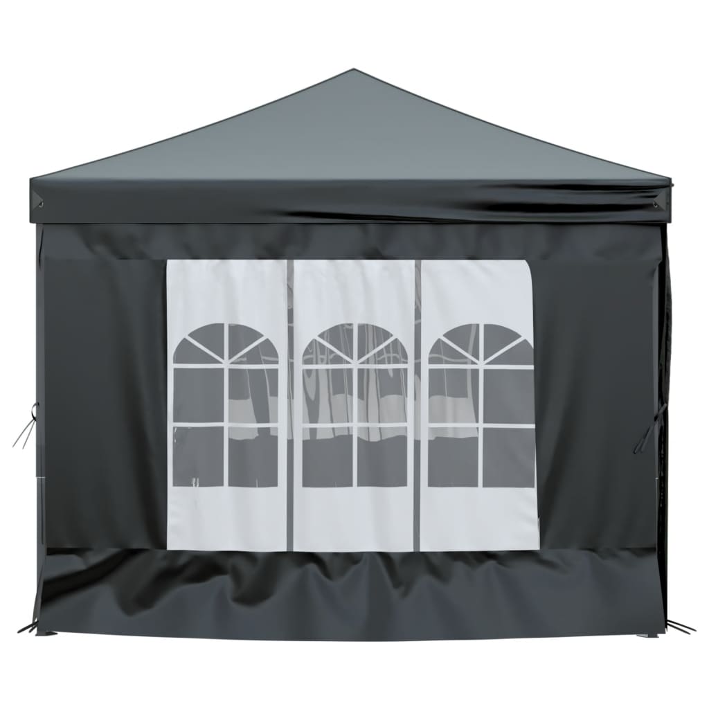 Partytent inklapbaar met zijwanden 3x6 m zwart