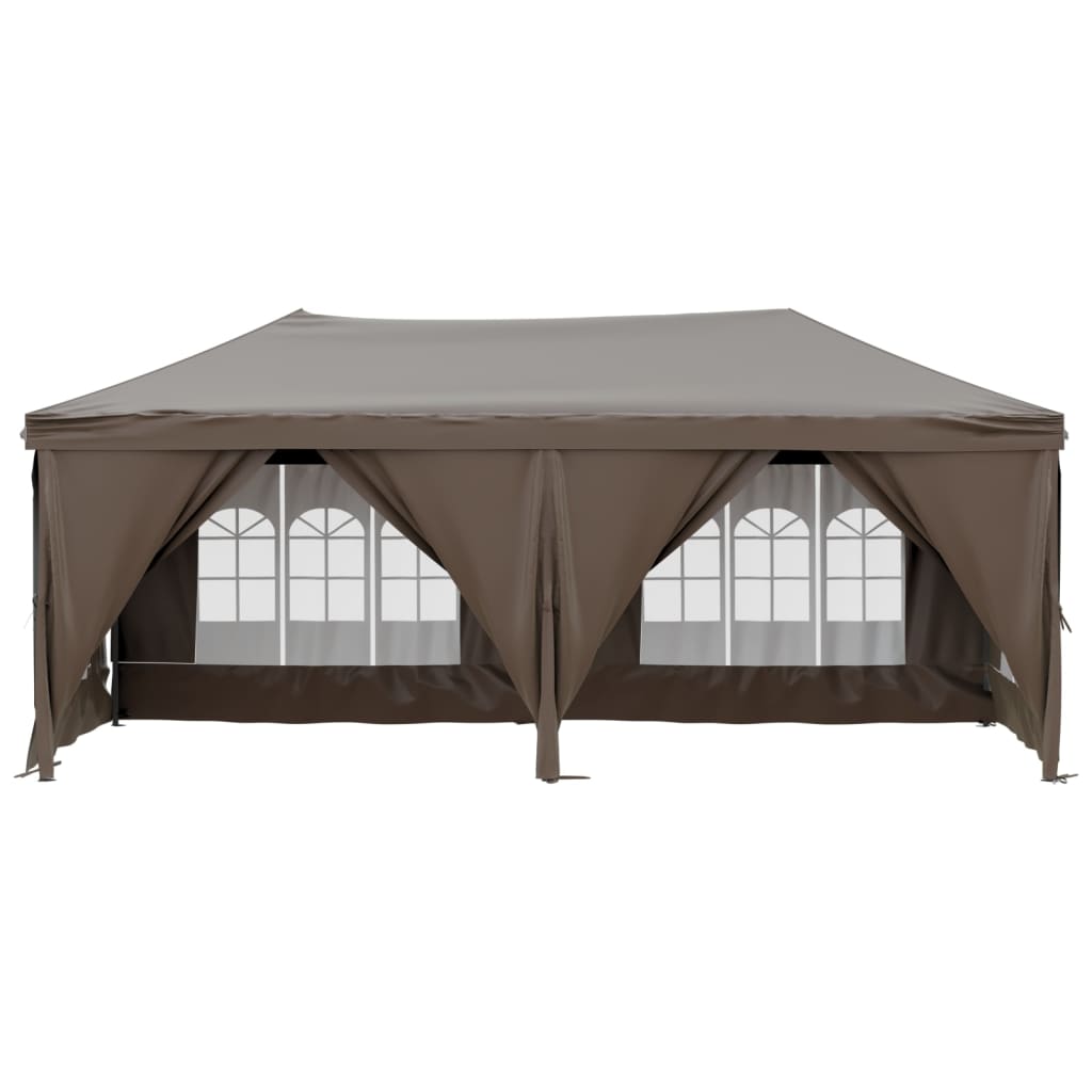 Partytent inklapbaar met zijwanden 3x6 m taupe