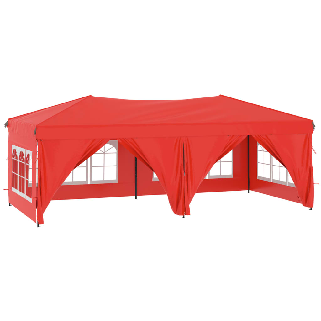 Partytent Inklapbaar Met Zijwanden 3 x 6 m Rood