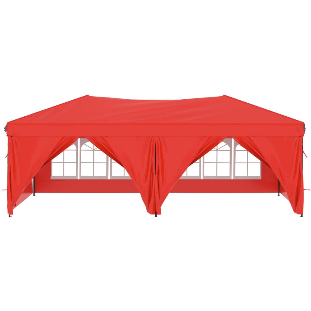 Partytent Inklapbaar Met Zijwanden 3 x 6 m Rood