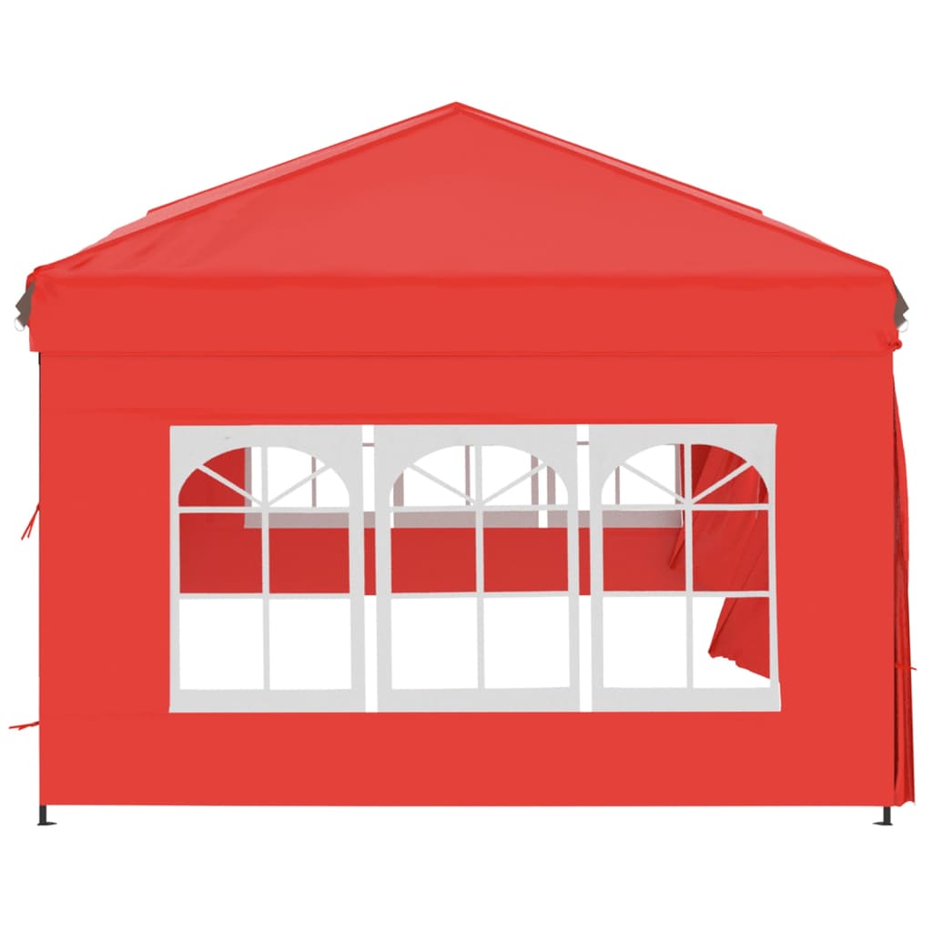 Partytent Inklapbaar Met Zijwanden 3 x 6 m Rood