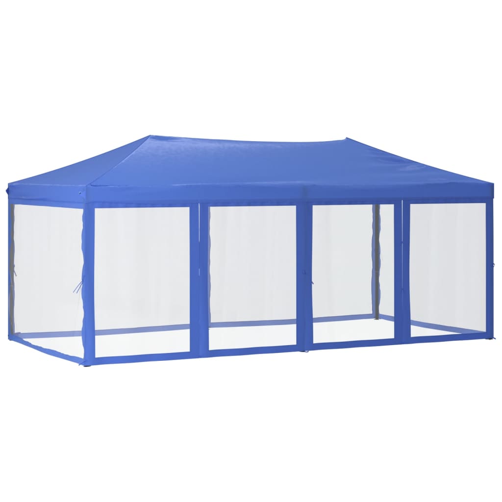 Partytent Inklapbaar Met Zijwanden 3 x 6 m Blauw