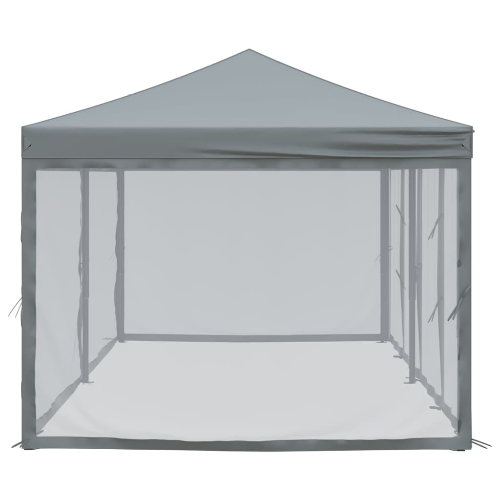 Partytent inklapbaar met zijwanden 3x6 m antracietkleurig