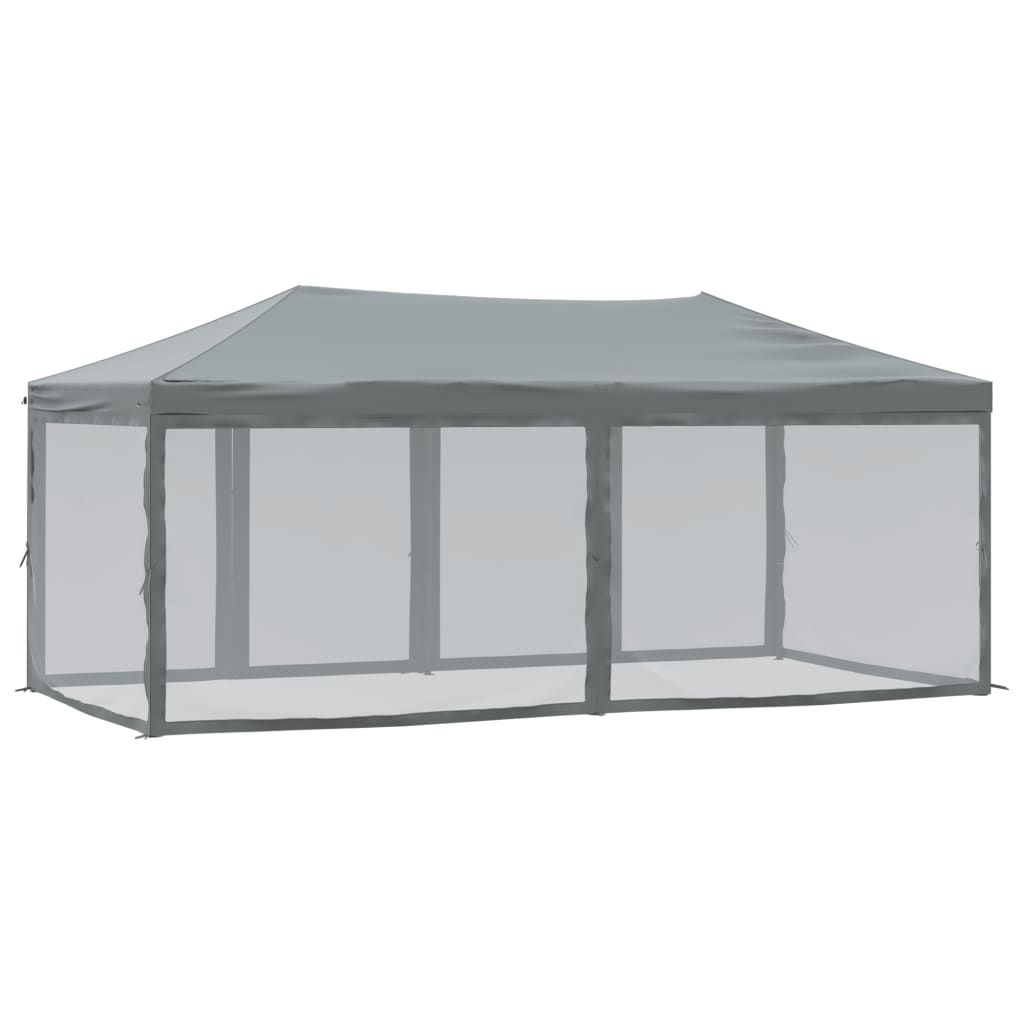 Partytent inklapbaar met zijwanden 3x6 m antracietkleurig