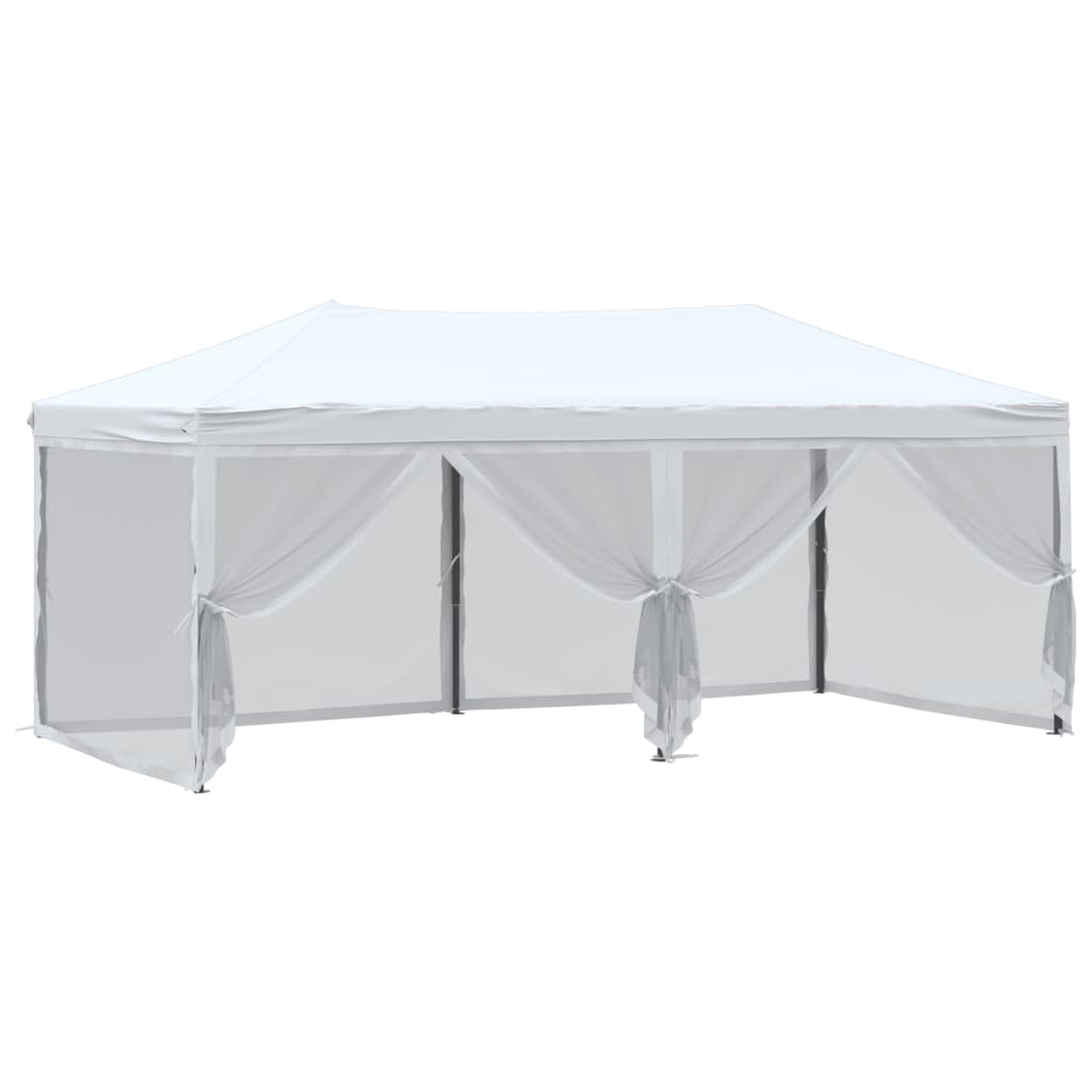 Partytent inklapbaar met zijwanden 3x6 m wit