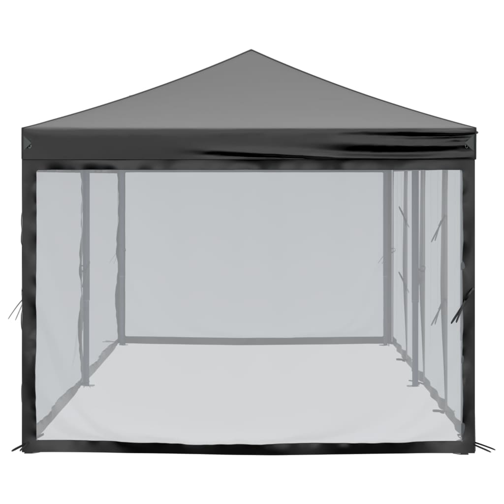 Partytent inklapbaar met zijwanden 3x6 m zwart