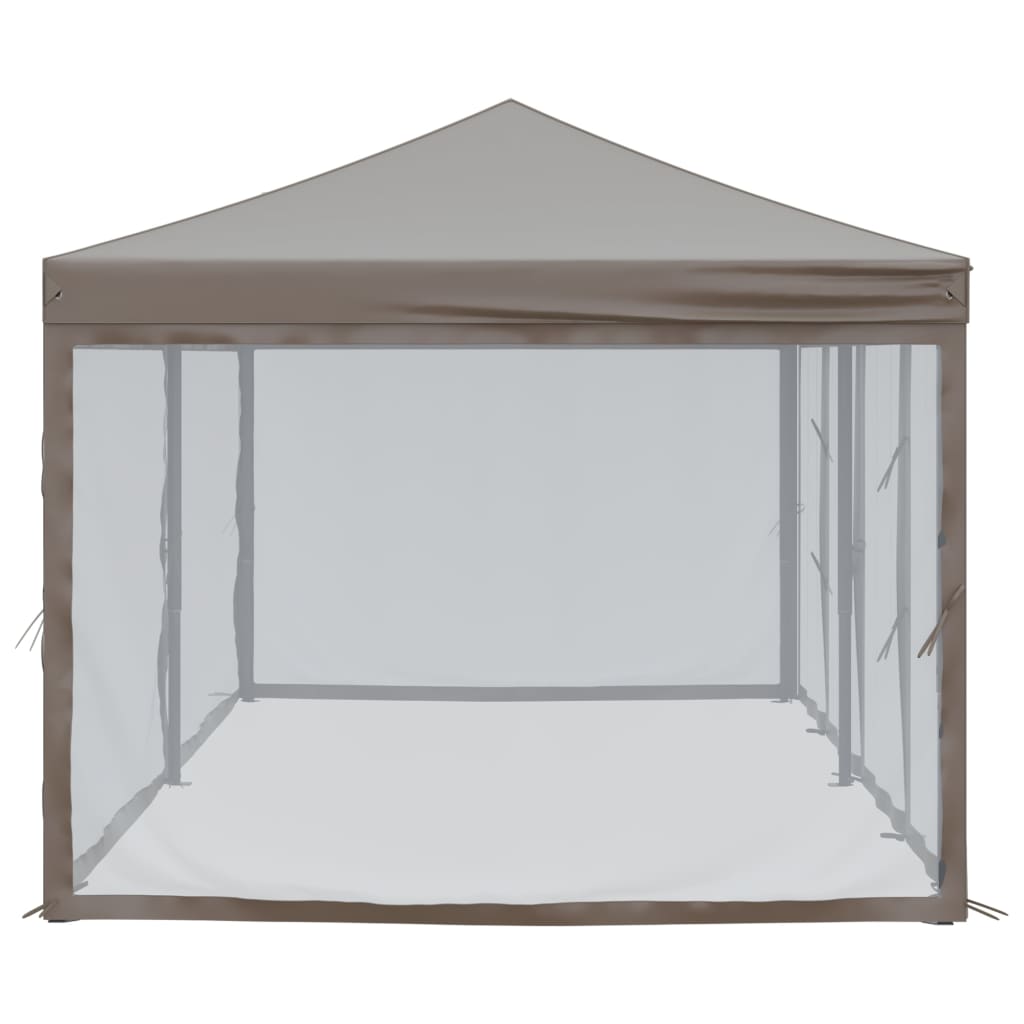 Partytent inklapbaar met zijwanden 3x6 m taupe