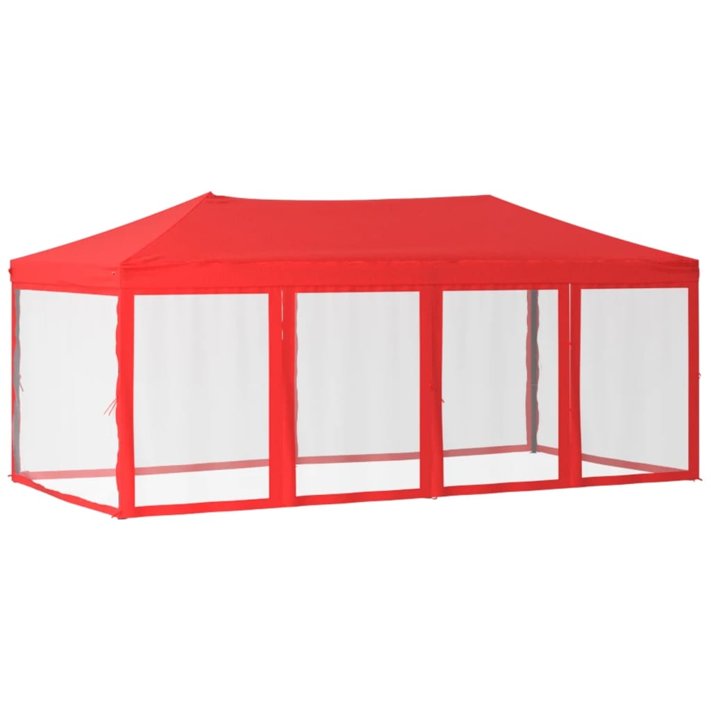 Partytent Inklapbaar Met Zijwanden 3 x 6 m Rood