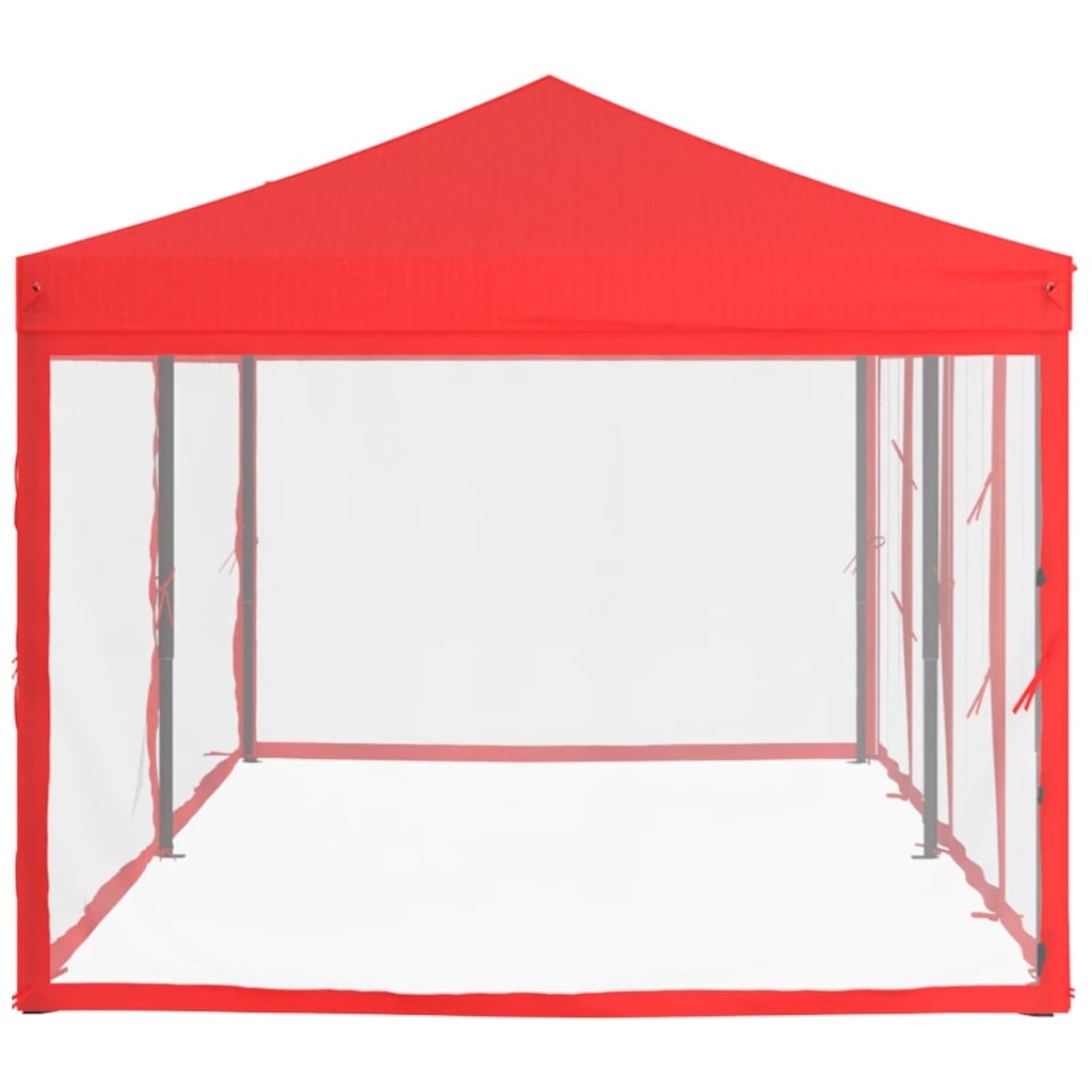 Partytent Inklapbaar Met Zijwanden 3 x 6 m Rood