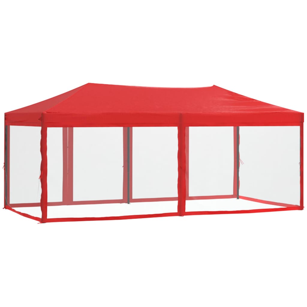 Partytent Inklapbaar Met Zijwanden 3 x 6 m Rood