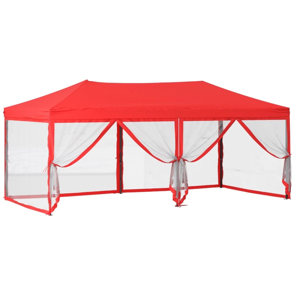 Partytent Inklapbaar Met Zijwanden 3 x 6 m Rood