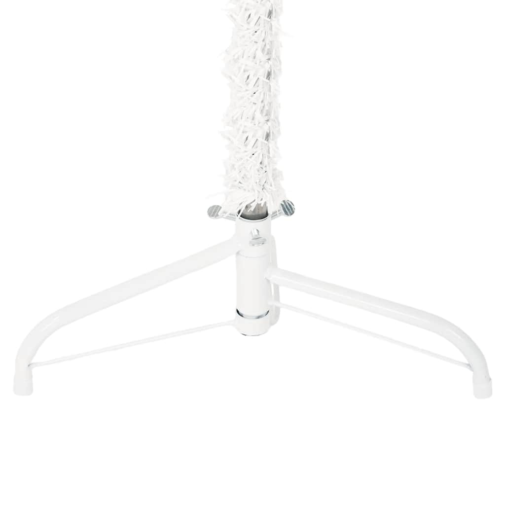 Kunstkerstboom half met standaard smal 150 cm wit