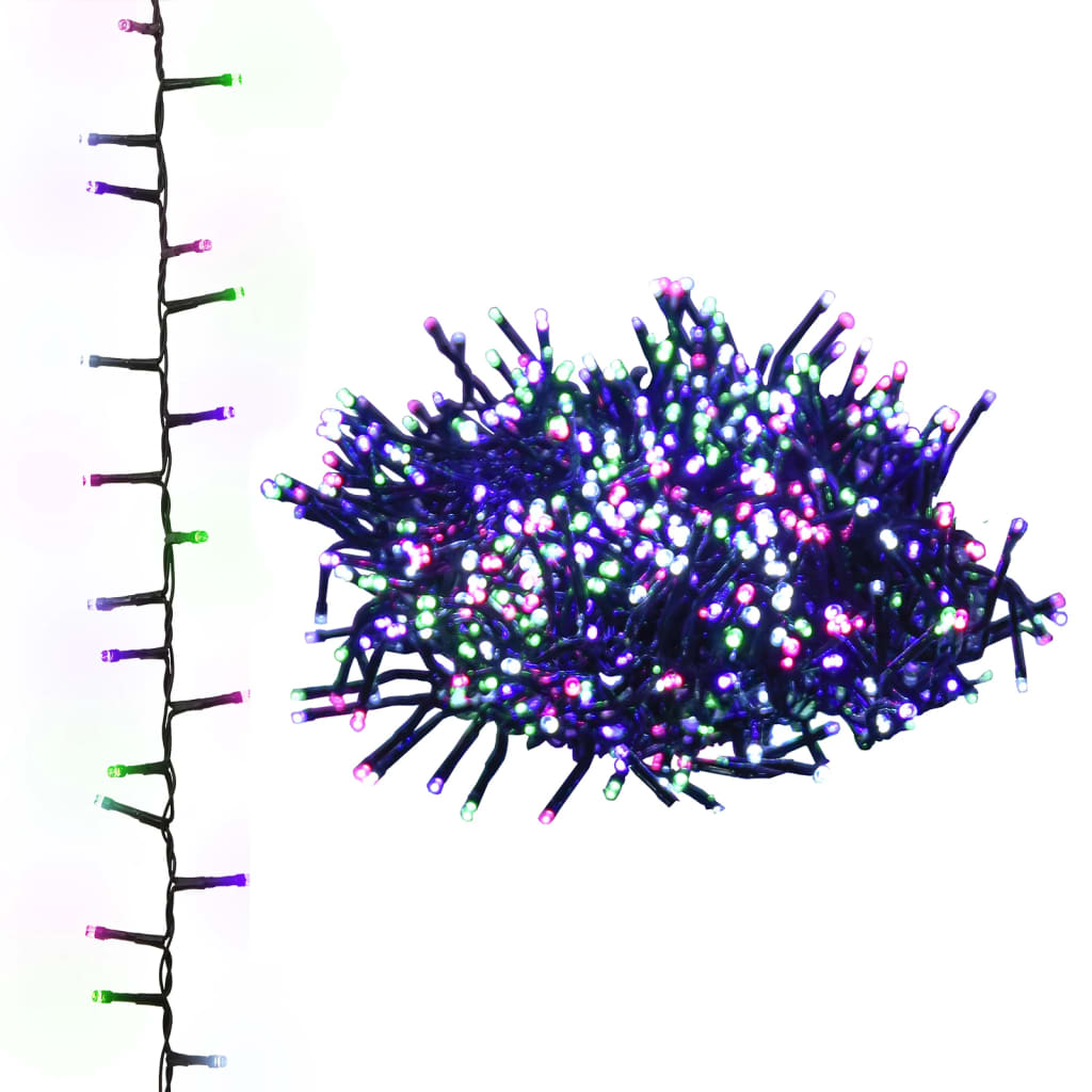Lichtslinger compact met 1000 LED's pastel meerkleurig 25 m PVC