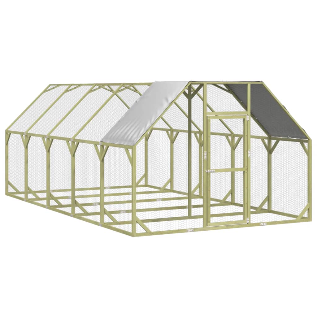 Kippenhok 268x500x190 cm geïmpregneerd massief grenenhout