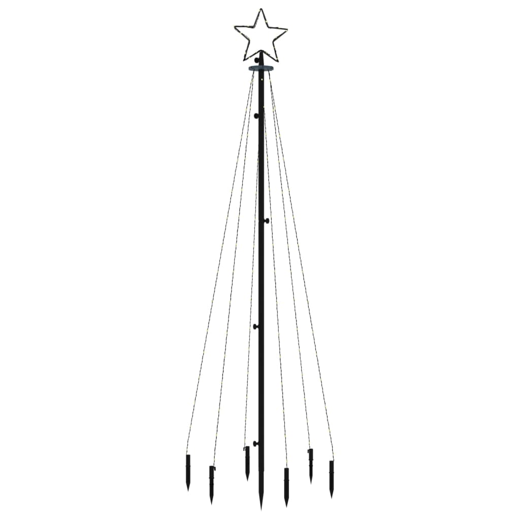 Kerstboom met grondpin 108 LED's koudwit 180 cm