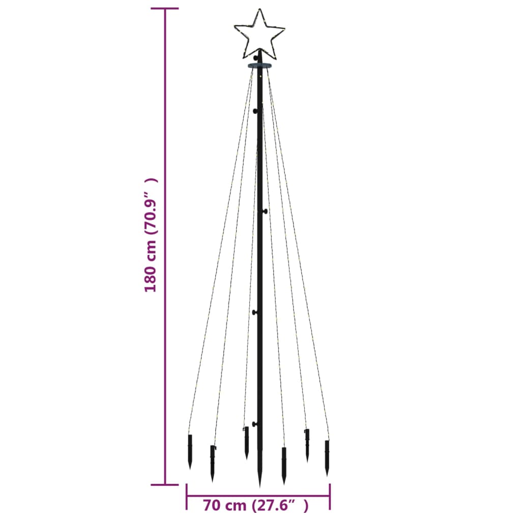Kerstboom met grondpin 108 LED's meerkleurig 180 cm