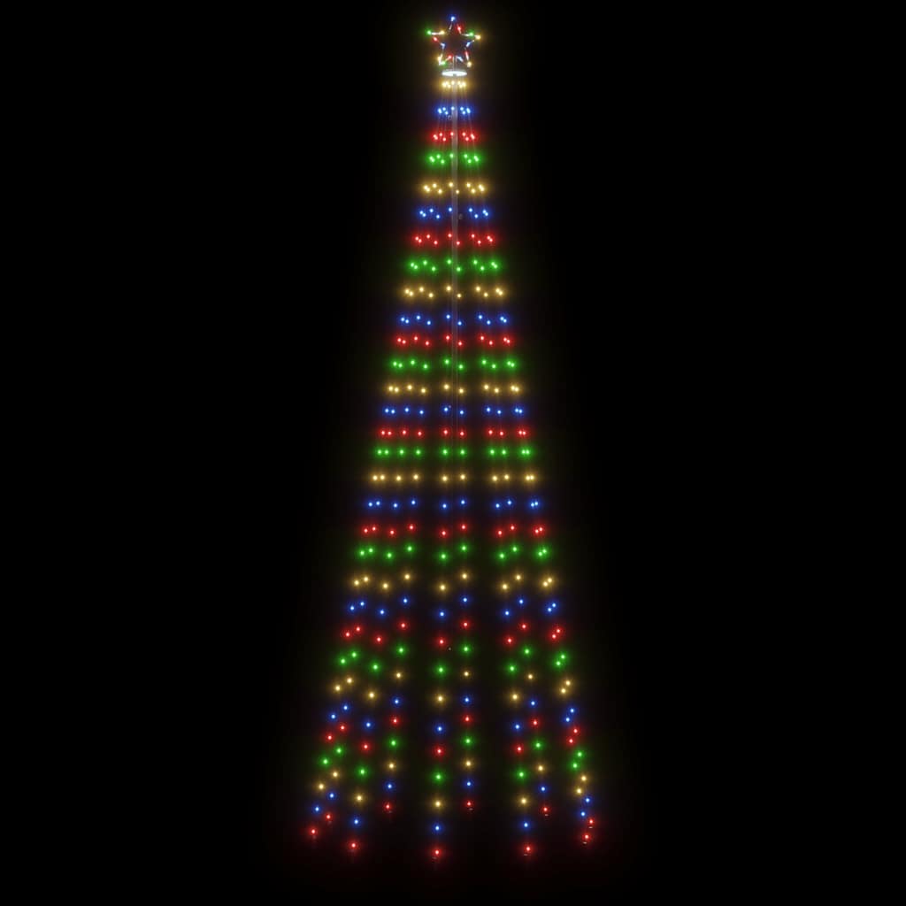 Kerstboom met grondpin 310 LED's meerkleurig 300 cm