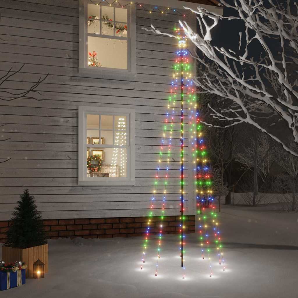 Kerstboom met grondpin 310 LED's meerkleurig 300 cm