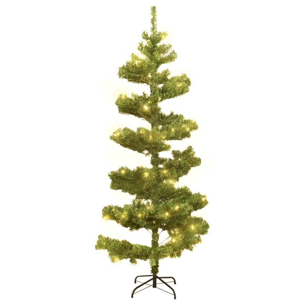 Kunstkerstboom met verlichting en standaard 150 cm PVC groen