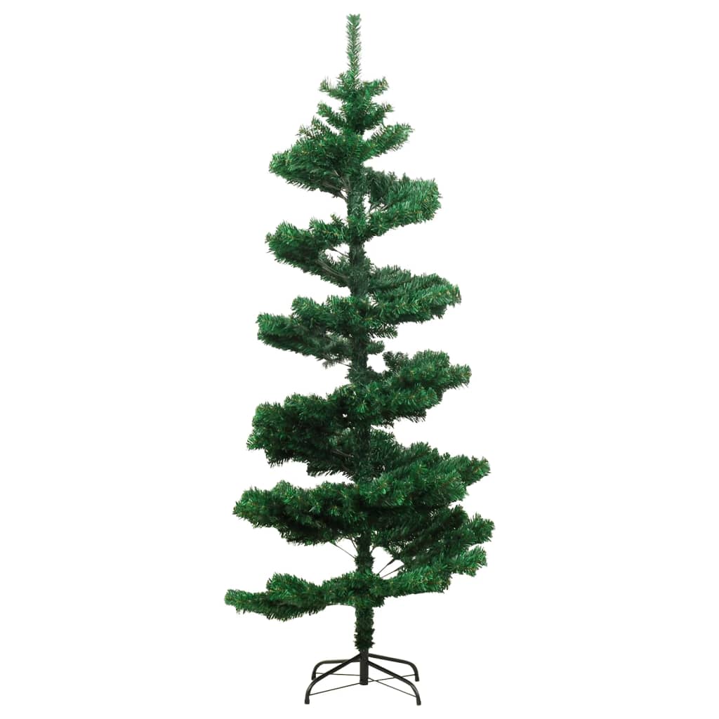 Kunstkerstboom met verlichting en standaard 150 cm PVC groen