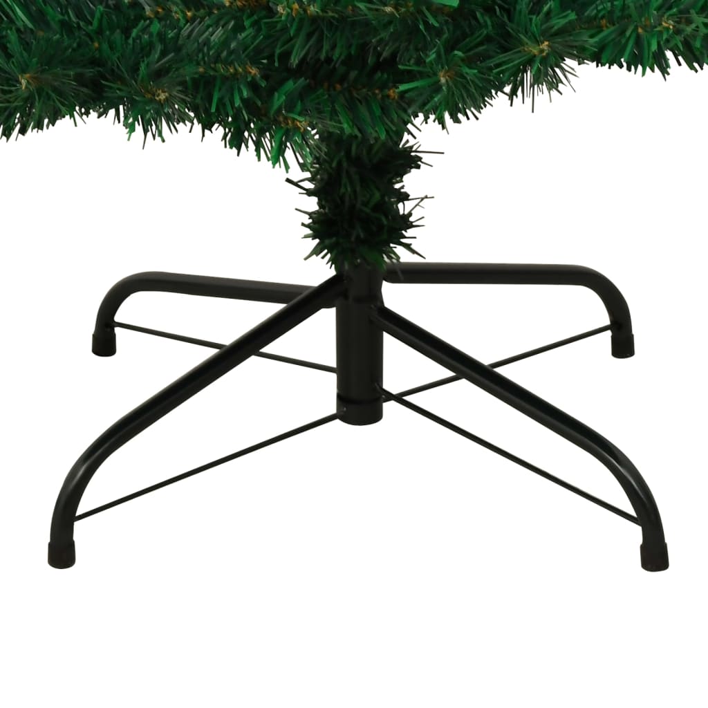 Kunstkerstboom met verlichting en standaard 150 cm PVC groen