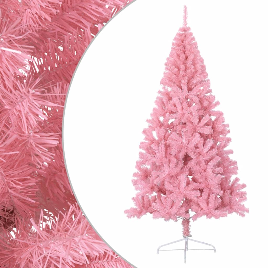 Kunstkerstboom met standaard half 240 cm PVC roze