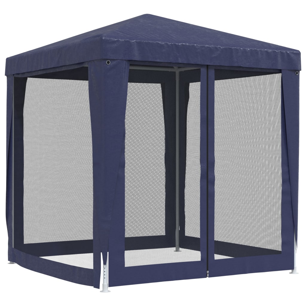 Partytent met 4 mesh zijwanden 2x2 m HDPE blauw