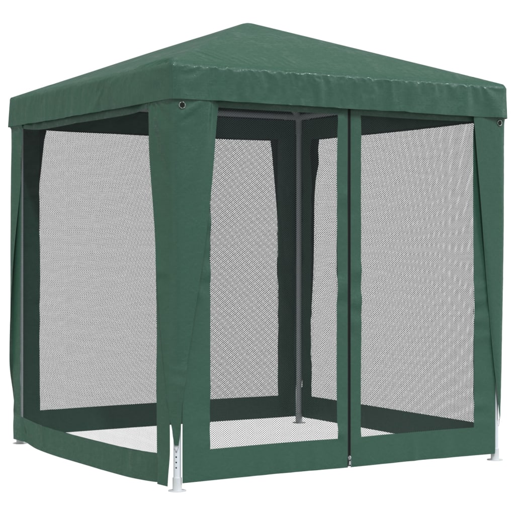 Partytent met 4 mesh zijwanden 2x2 m HDPE groen