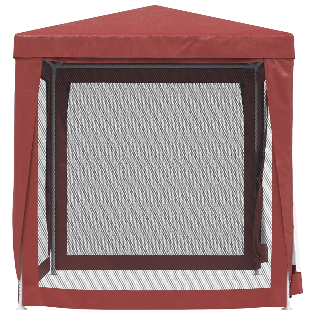 Partytent met 4 mesh zijwanden 2x2 m HDPE rood