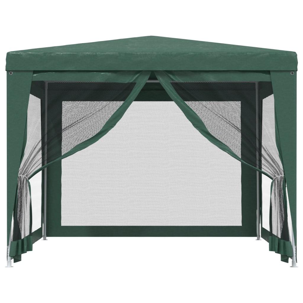 Partytent met 4 mesh zijwanden 3x3 m HDPE groen