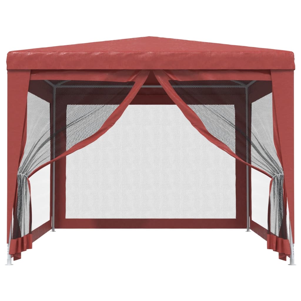 Partytent met 4 mesh zijwanden 3x4 m HDPE rood