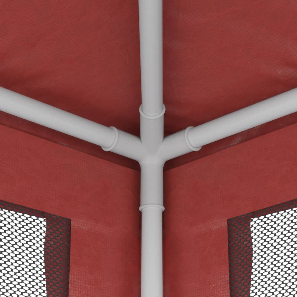 Partytent met 4 mesh zijwanden 3x4 m HDPE rood