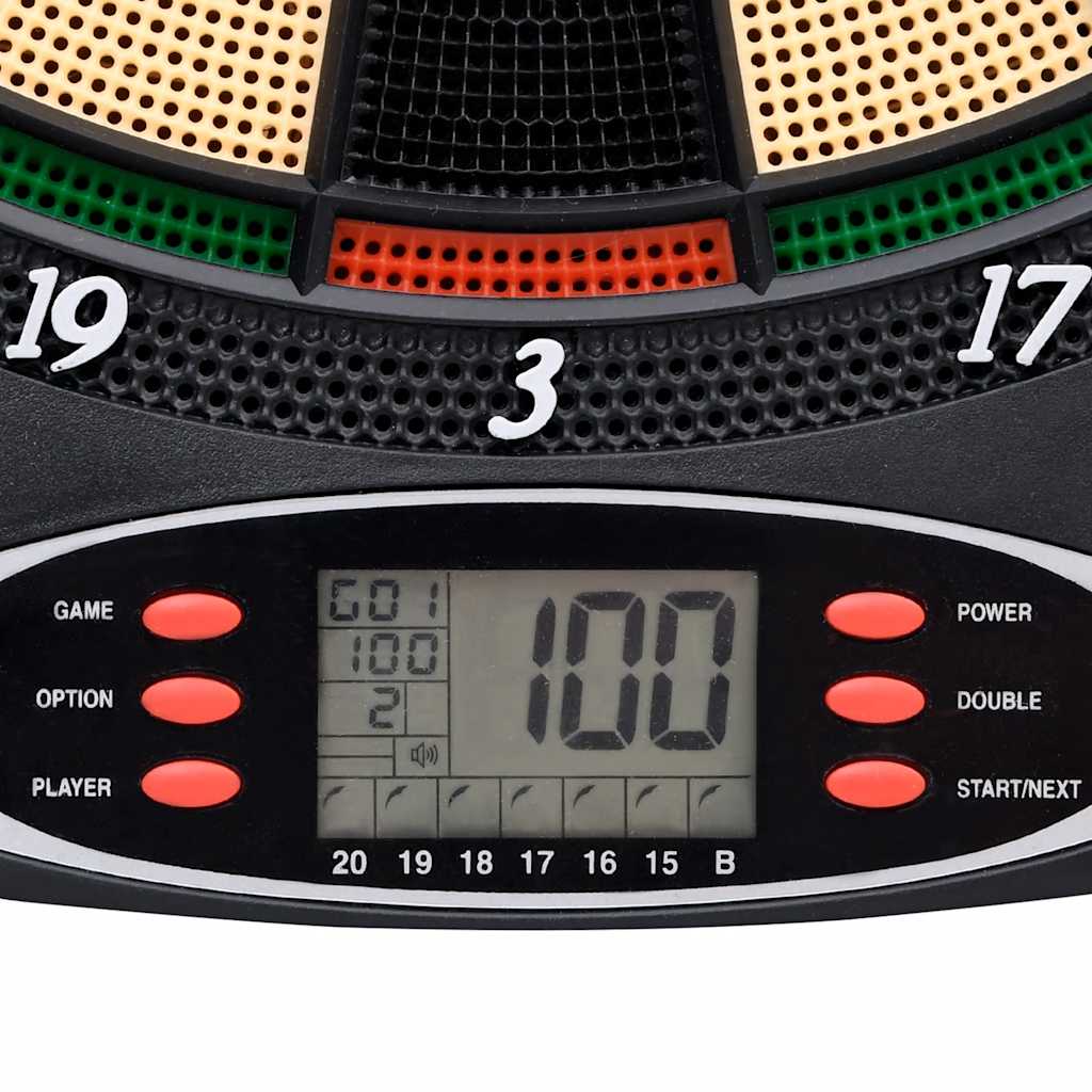Dartbord elektrisch met darts polypropeen zwart