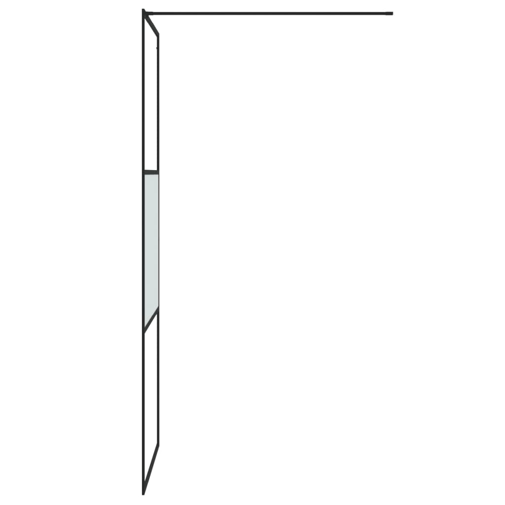 Inloopdouchewand 80X195 Cm Halfmat Esg-Glas Zwart 80 x 195 cm