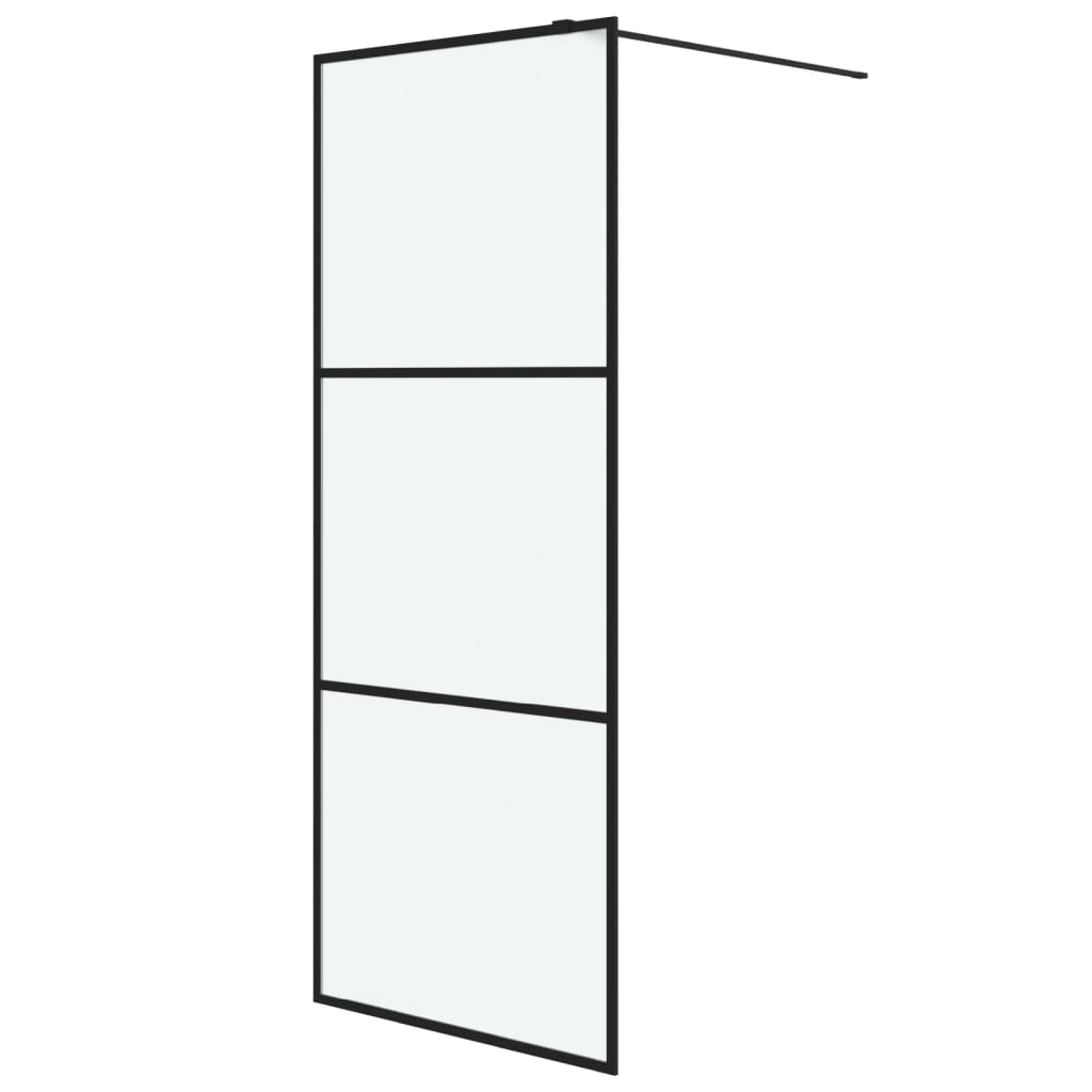 Inloopdouchewand 80X195 Cm Mat Esg-Glas Zwart 80 x 195 cm