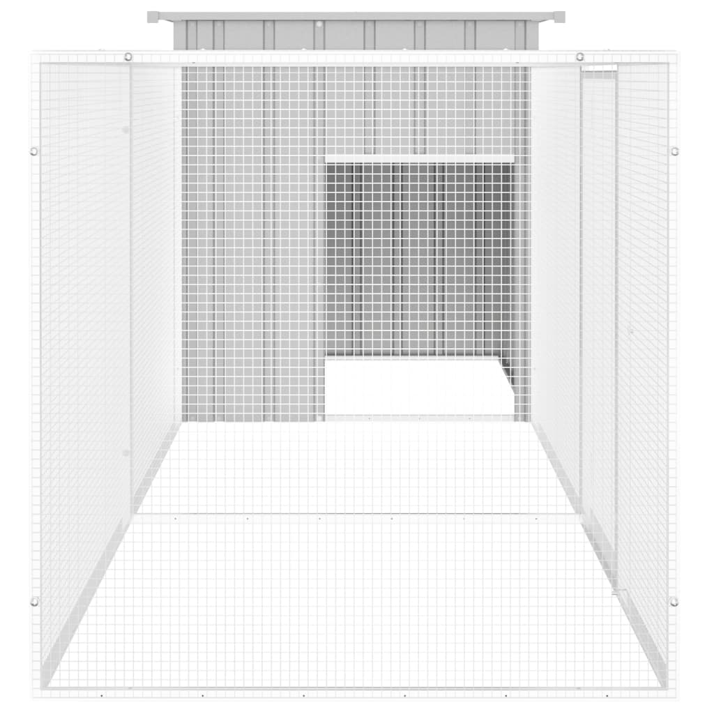 Kippenhok 300x91x100 cm gegalvaniseerd staal grijs