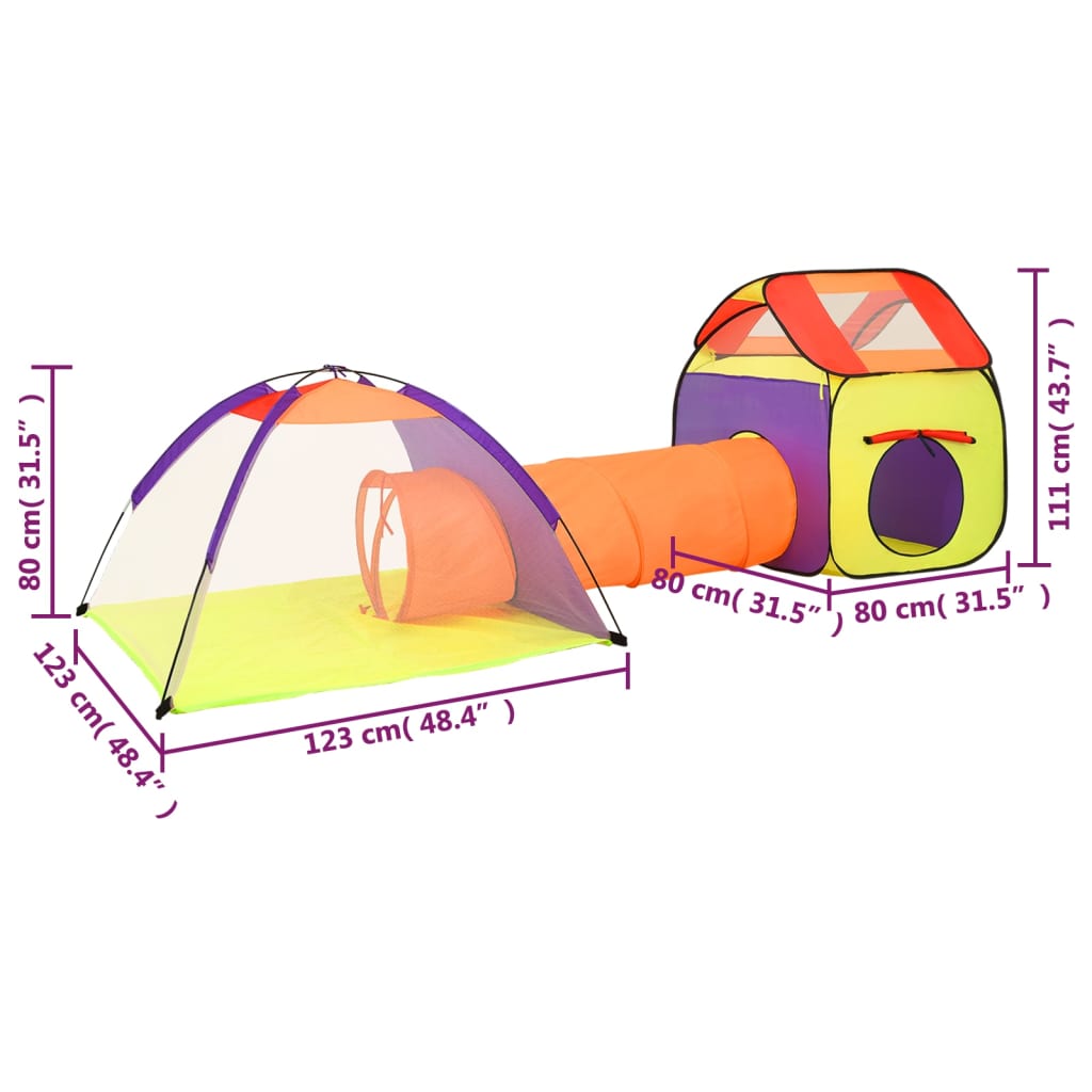 Kinderspeeltent Met 250 Ballen 338X23X Cm Meerkleurig Meerkleurig 2