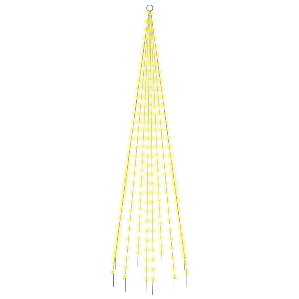 Vlaggenmast kerstboom 310 LED's warmwit 300 cm