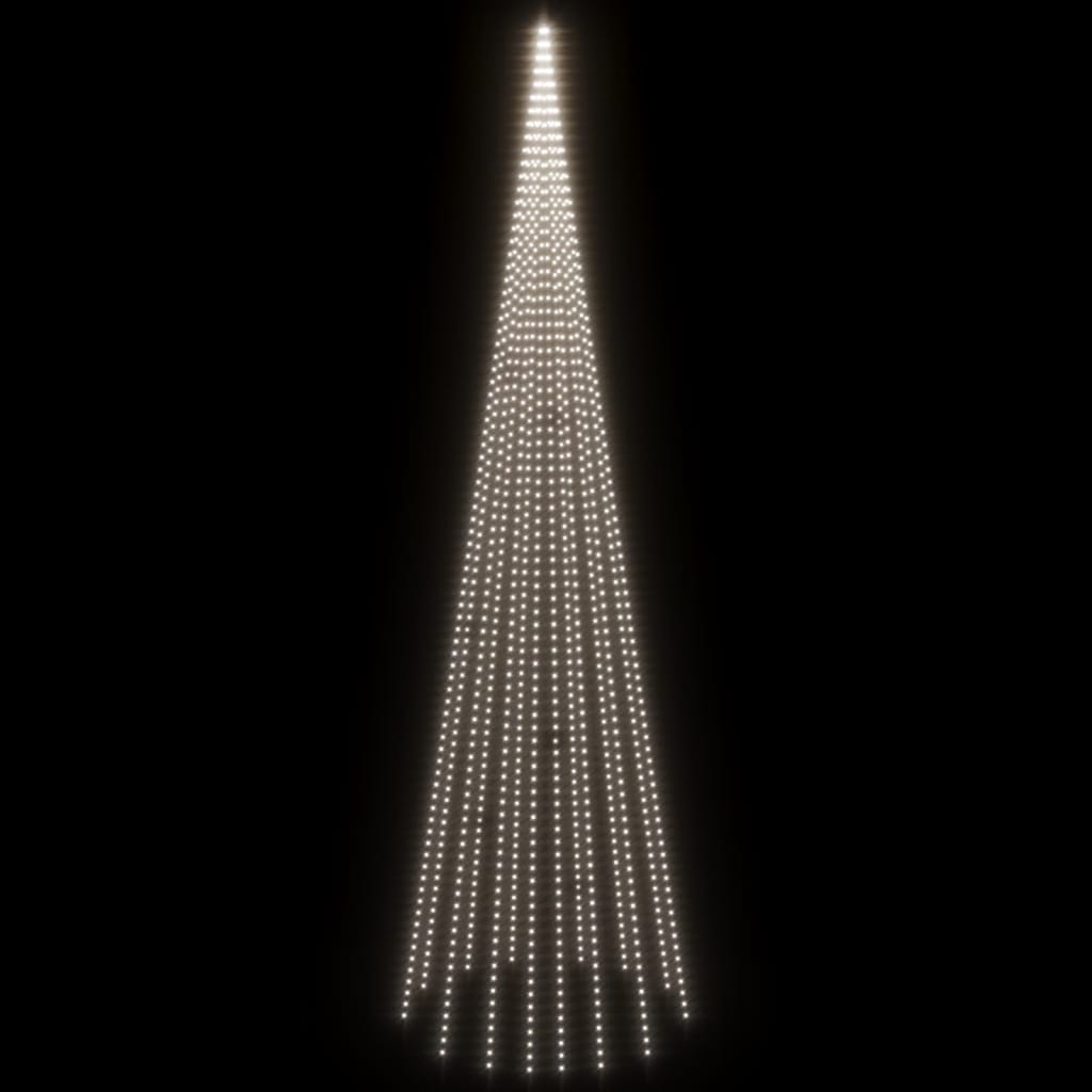 Vlaggenmast kerstboom 1134 LED's koudwit 800 cm