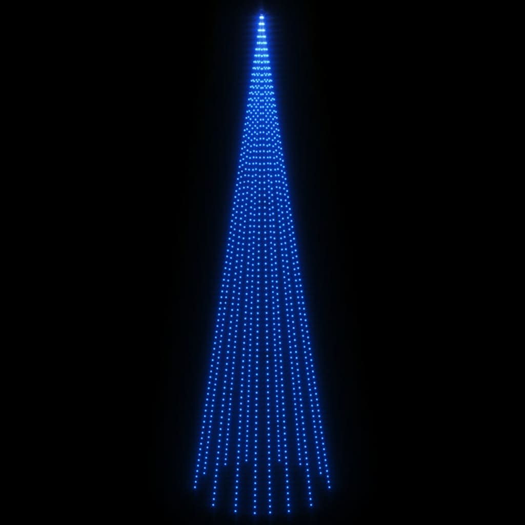 Vlaggenmast kerstboom 1134 LED's blauw 800 cm