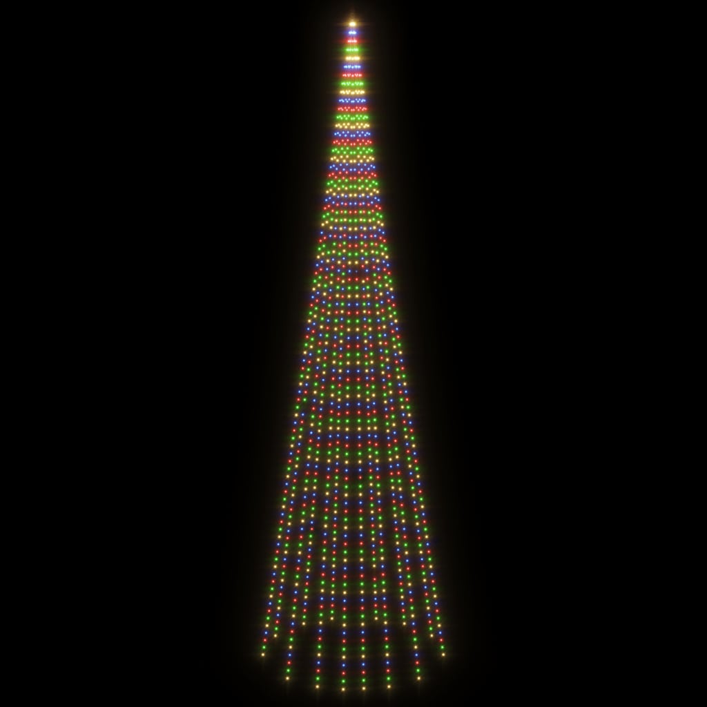 Vlaggenmast kerstboom 1134 LED's meerkleurig 800 cm