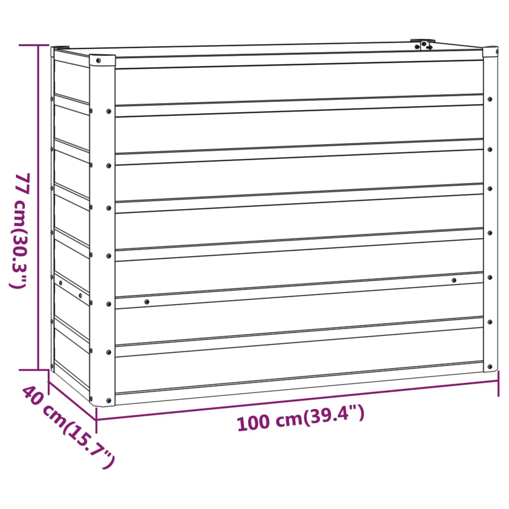 Plantenbak verhoogd 100x40x77 cm cortenstaal roestig