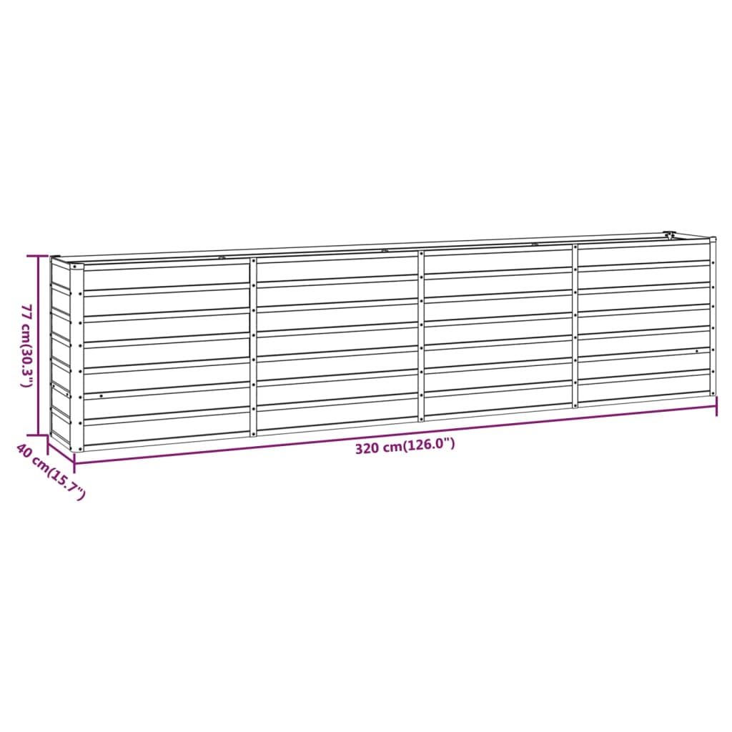 Plantenbak verhoogd 320x40x77 cm cortenstaal roestig