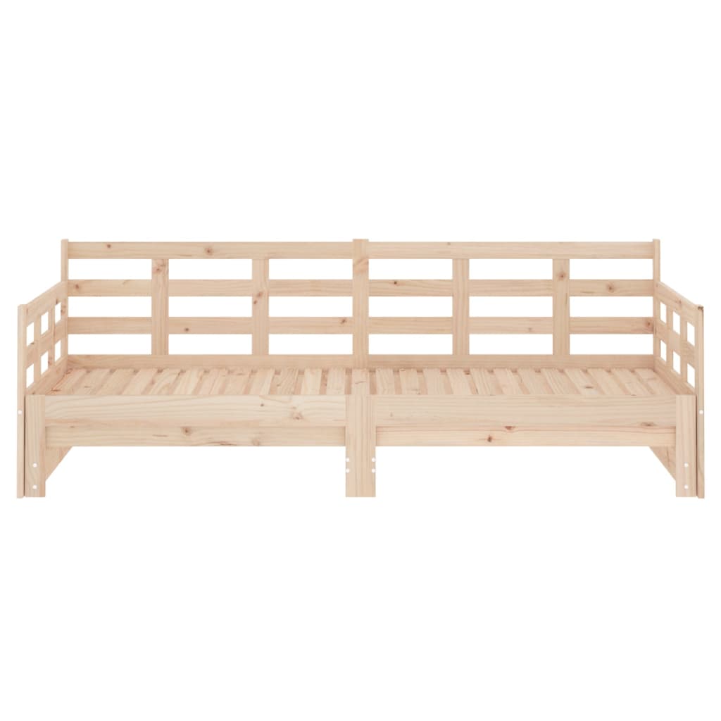 Slaapbank Uitschuifbaar Massief Grenenhout 2X(80X200) Cm 2x (80 x 200) cm Naturel